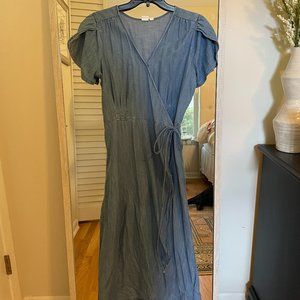 Demin Midi Wrap Dress